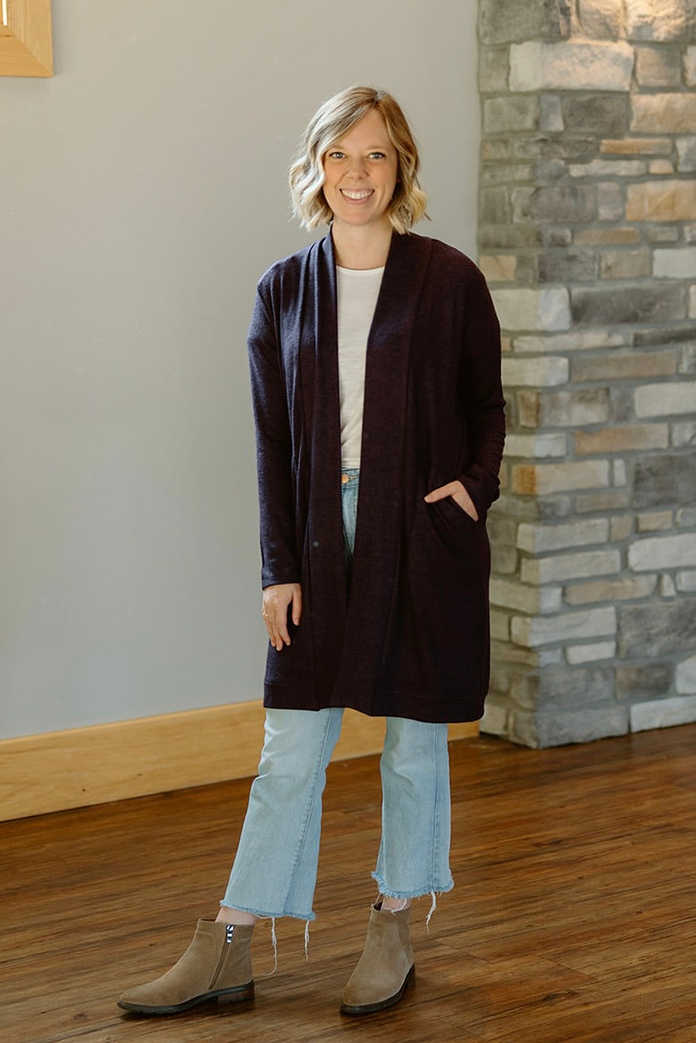 Plum Granita Cardigan