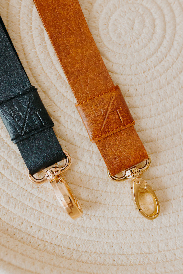 Brown Vegan Leather Key Fob