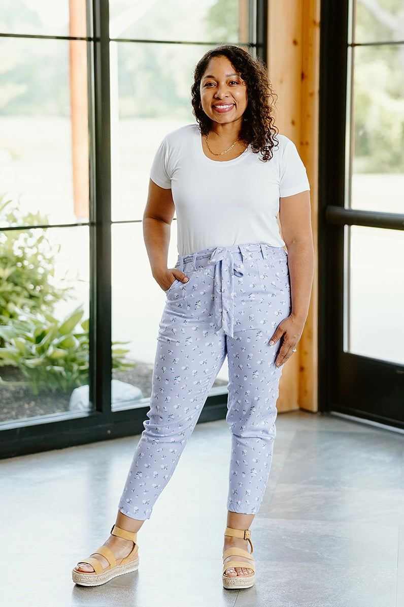 Lavender Haze Cinched Waist Pant