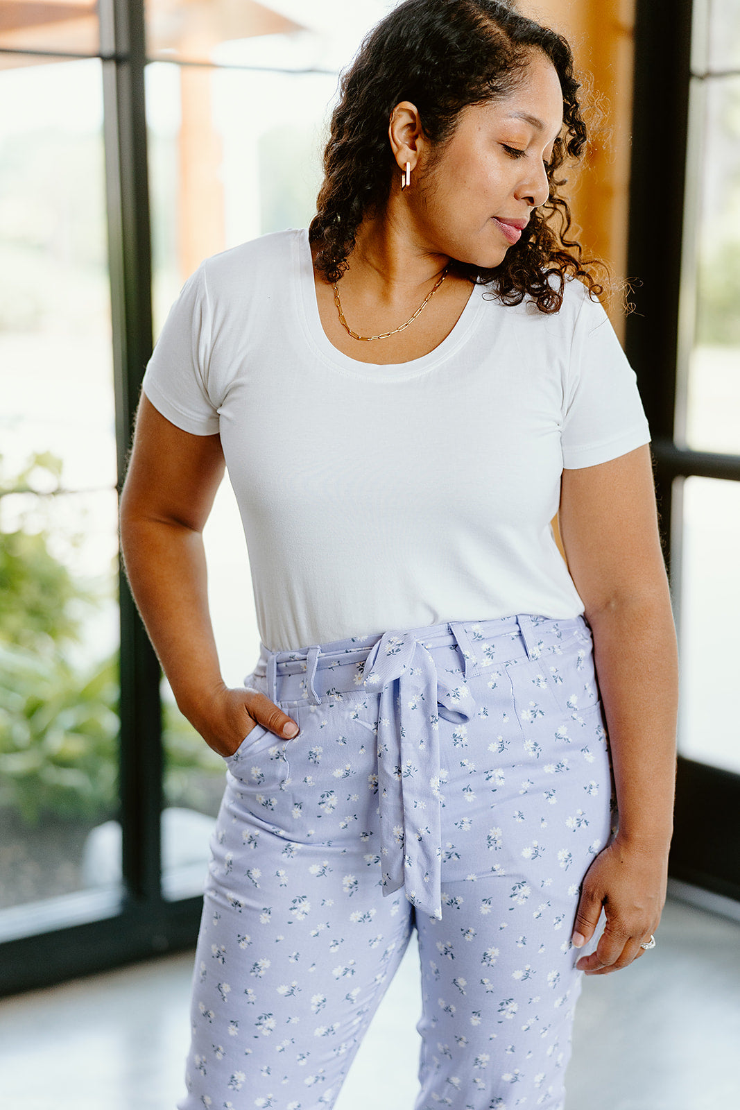 Lavender Haze Cinched Waist Pant