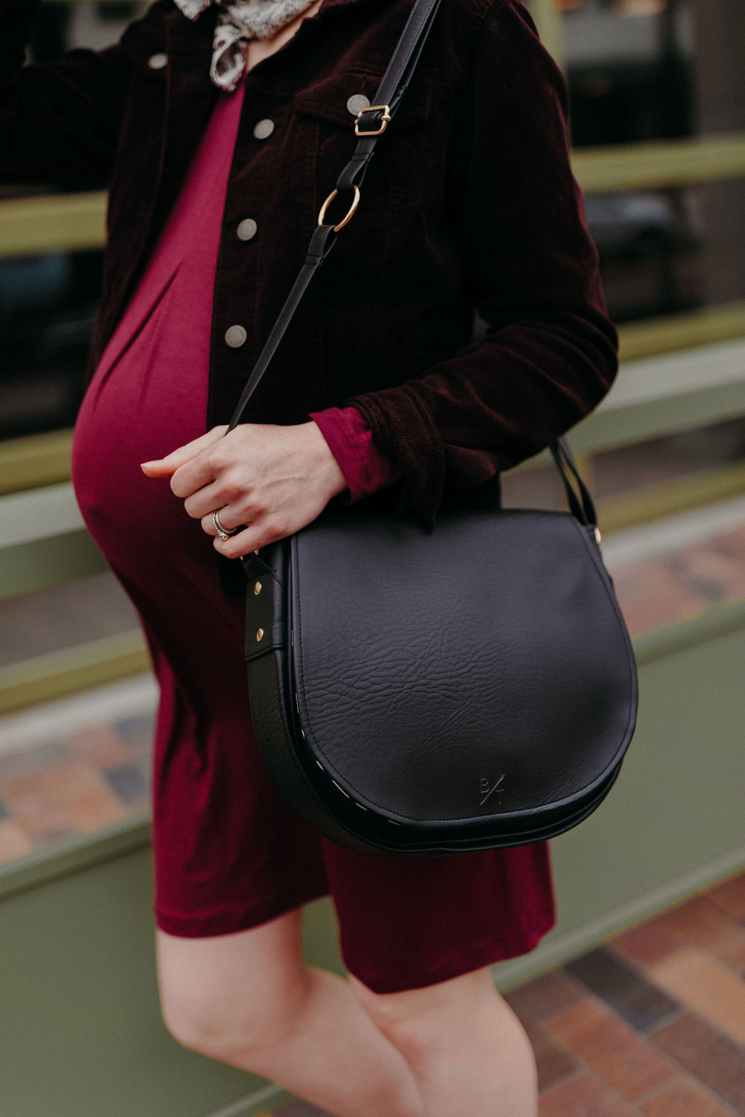 Merlot Long Sleeve Slub Dress