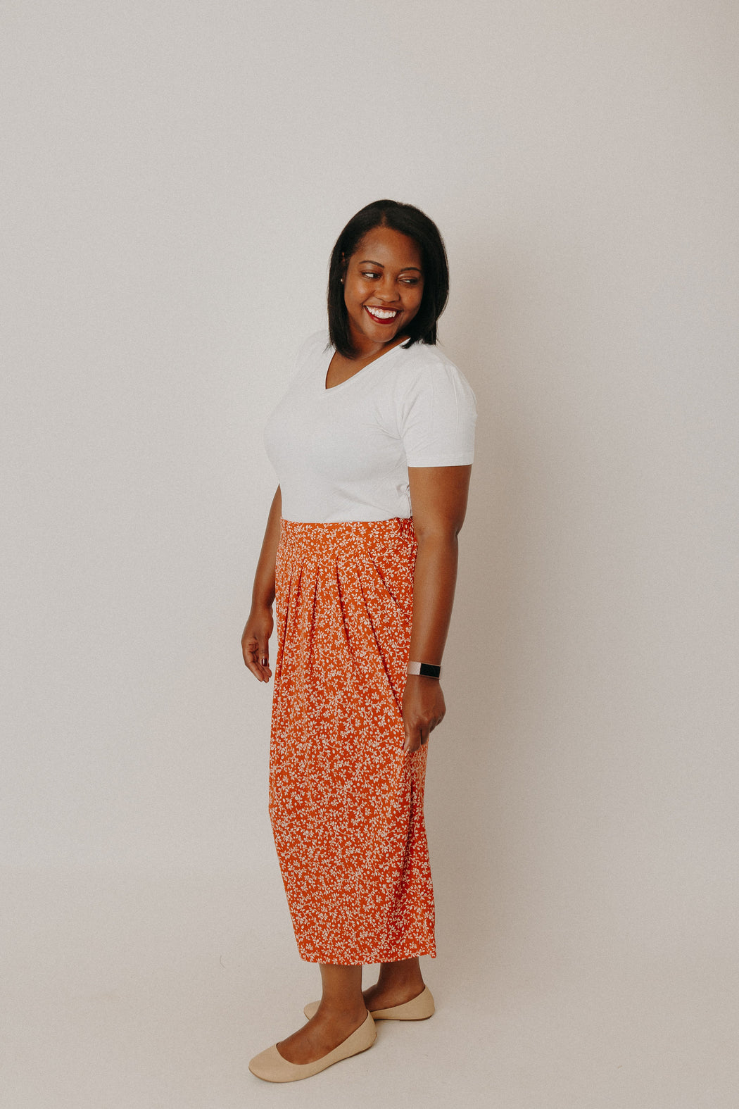 Copper Vine Midi Skirt