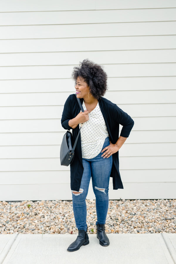 Black Open Cardi