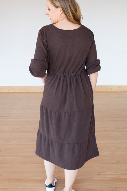 Mocha Fall Tier Dress