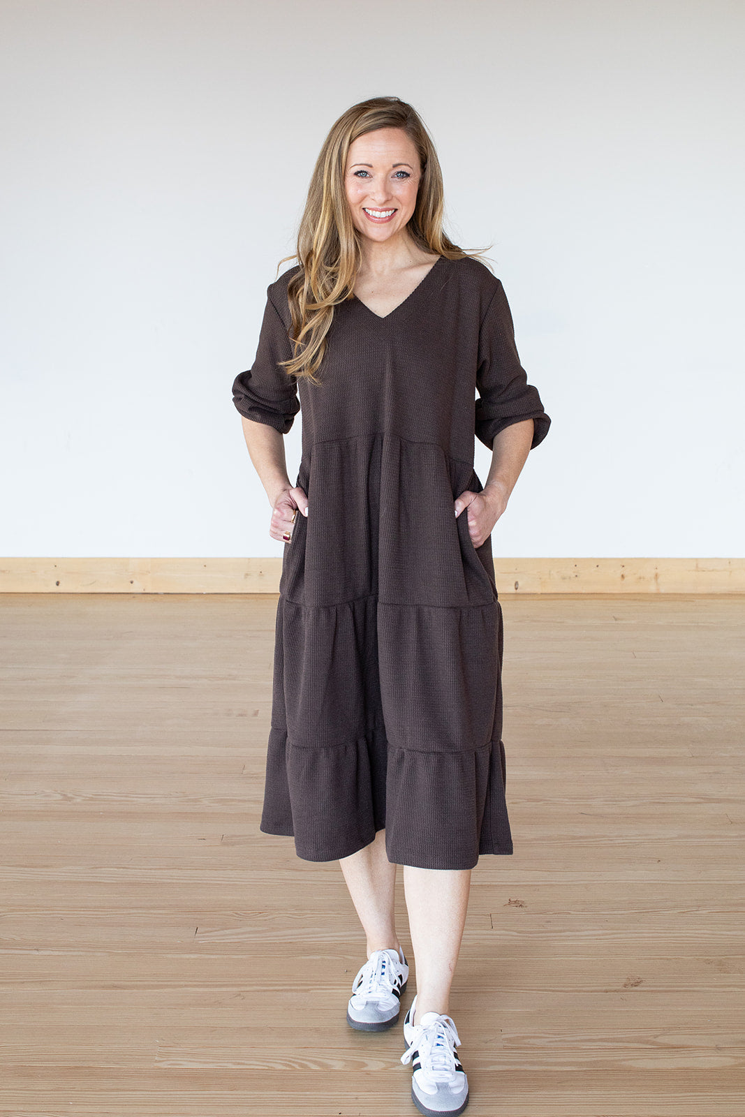 Mocha Fall Tier Dress