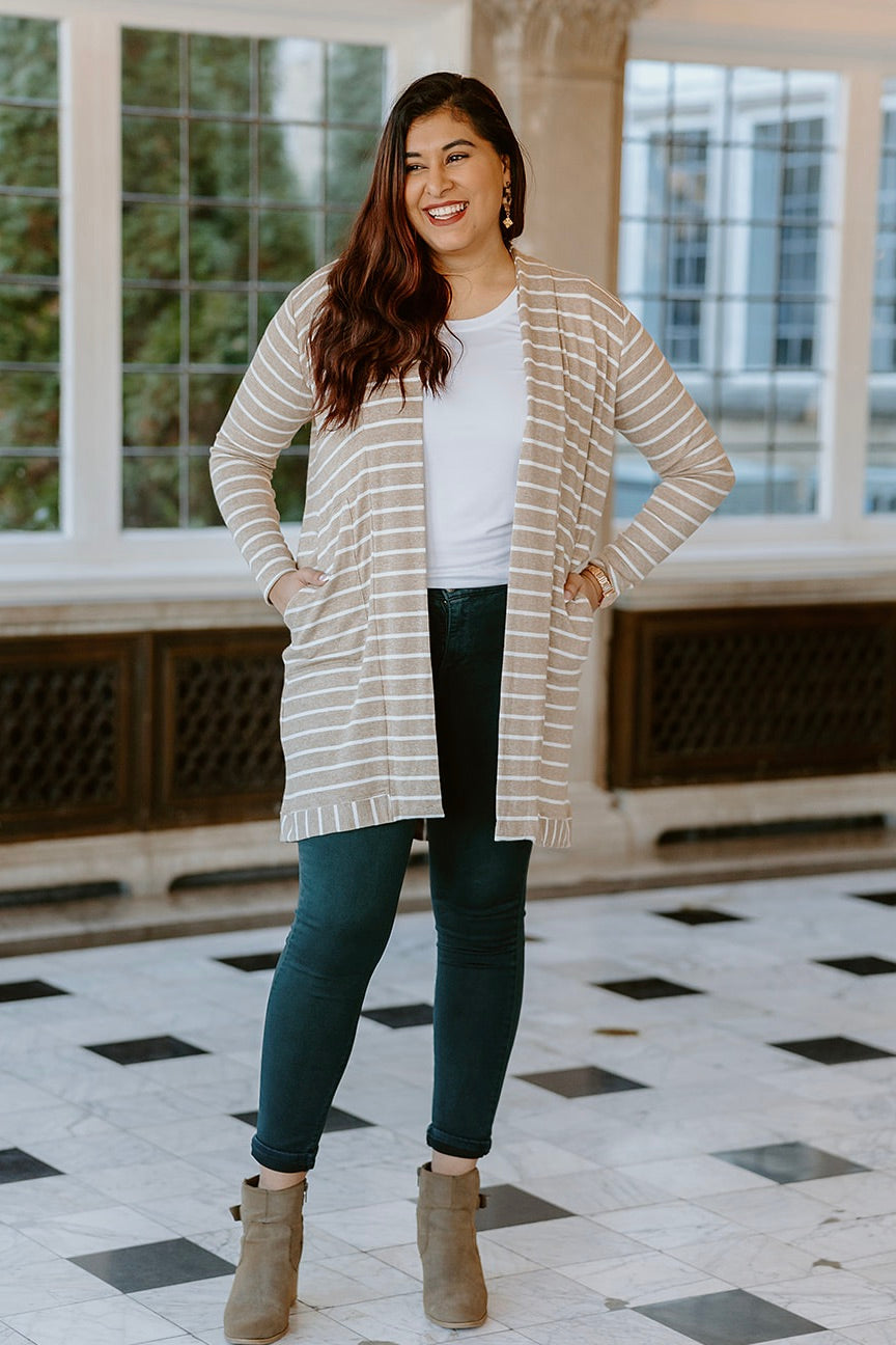 Hazelnut Open Cardigan