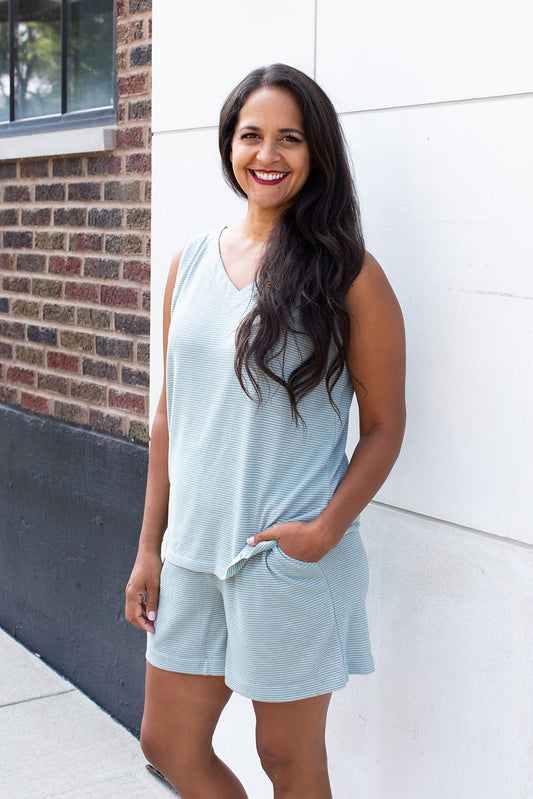 Herbal Stripe Boxy Tank