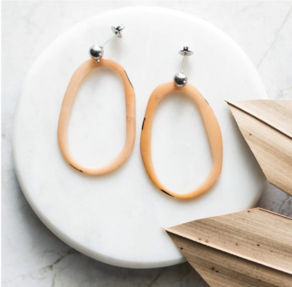 Lipgloss Tagua Hoop Earrings