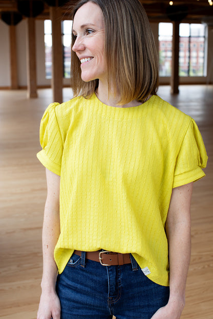 Chartreuse Statement Blouse