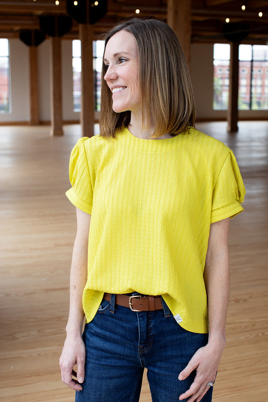 Chartreuse Statement Blouse