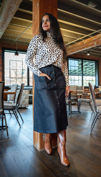 Gwen Button Skirt