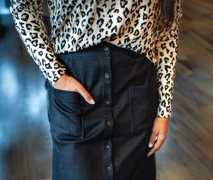 Gwen Button Skirt