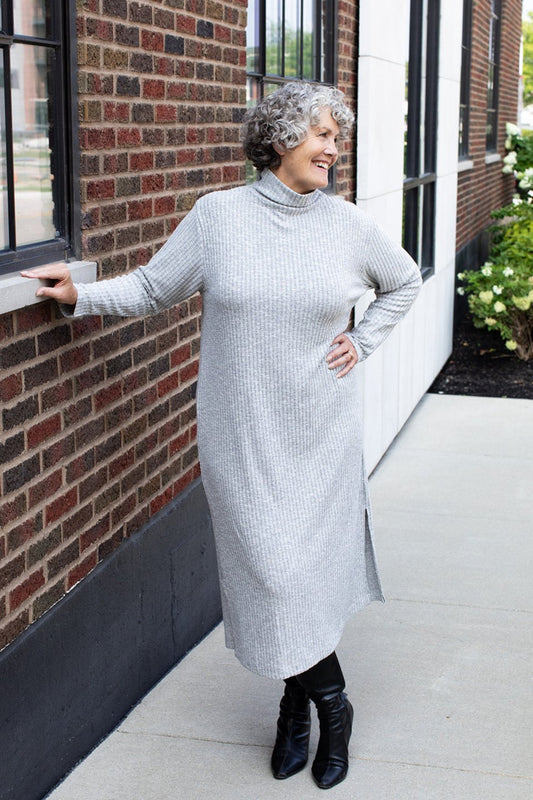 Getaway Grey Turtleneck Dress