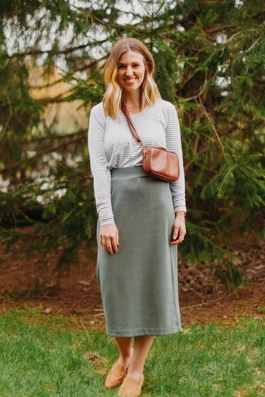 Olive Pencil Skirt