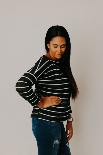 Jet Stripe Boxy Sweater