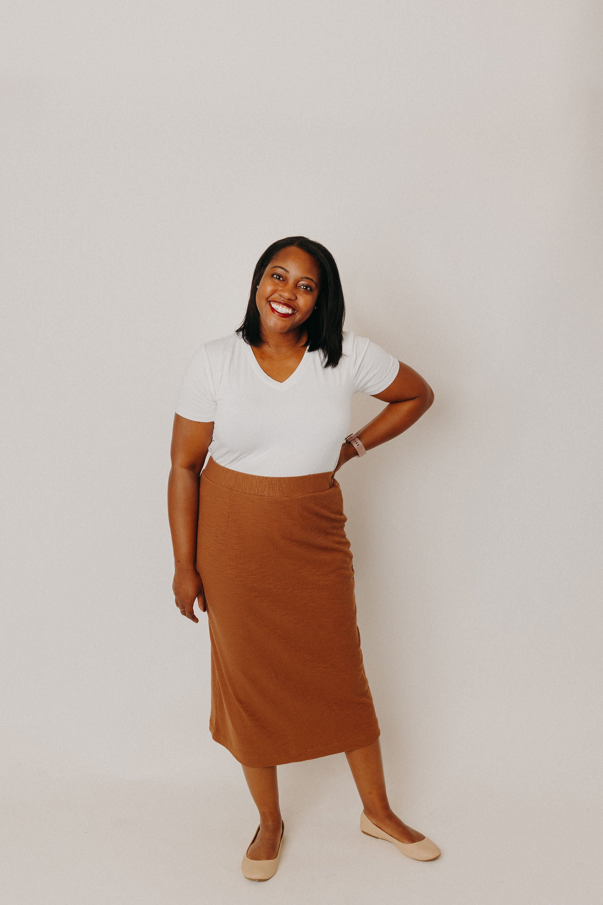 Plus size shop brown pencil skirt